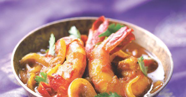 Curry de crevettes sucrées pimentées