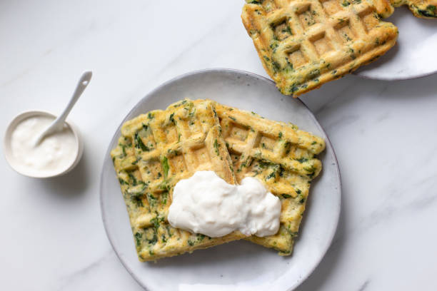 Gaufres aux épinards et fromage 